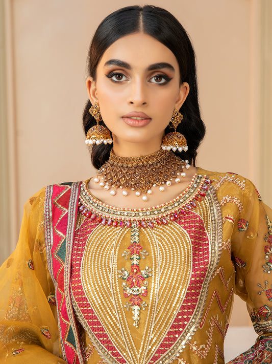 SJ-3019 MUSTARD | Luxury Semi Formal