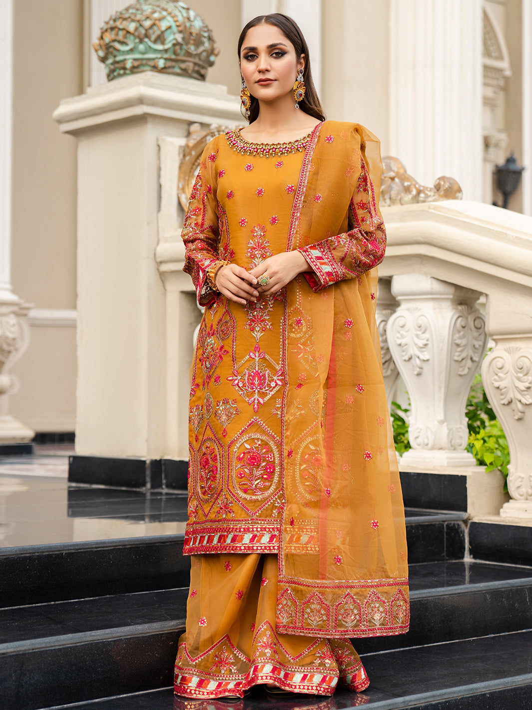 SJ-23033 MUSTARD | Luxury Semi Formal