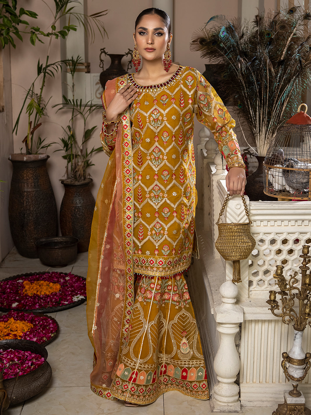 SJ-23030 MUSTARD | Luxury Semi Formal