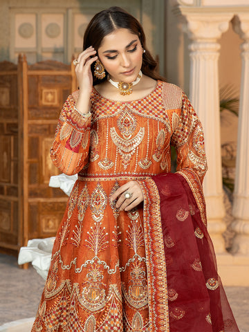 SJ-3021 RUST ORANGE  | Luxury Semi Formal