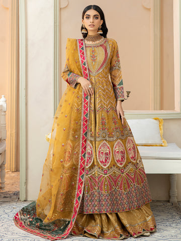 SJ-3019 MUSTARD  | Luxury Semi Formal