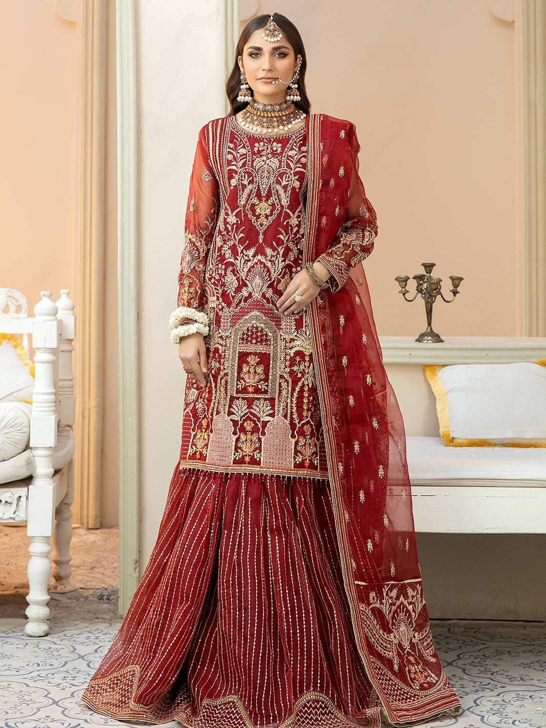 SJ-3025 MAROON | Luxury Semi Formal