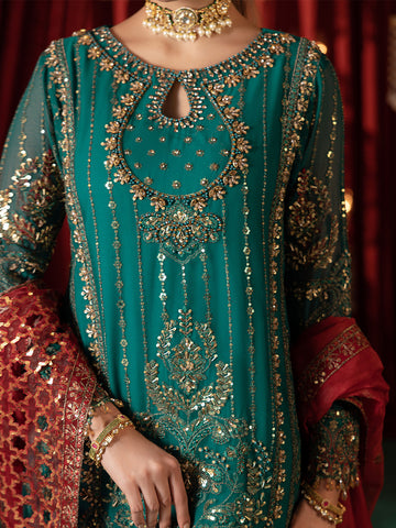 SJ-26061 B GREEN SHARARA